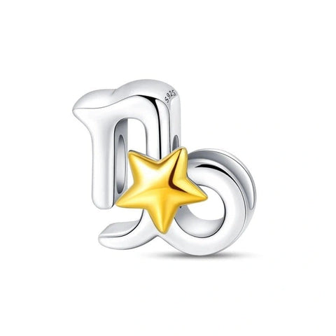 Gold Star Astrology Signs Zodiac Constellation Charms - Fits pandora Bracelet