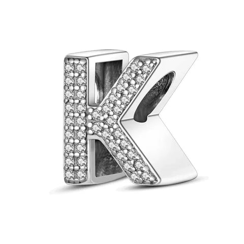 Sparkling Letter A-Z Alphabet Charm - Fits pandora Bracelet