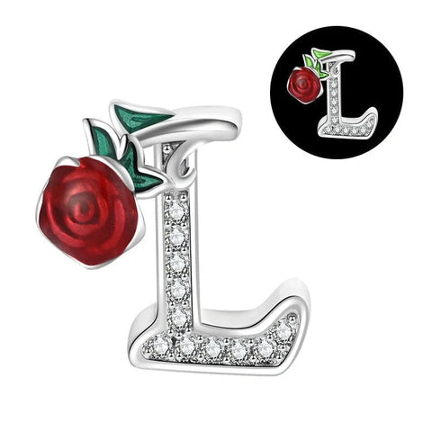 Luminous Rose Letter A-Z Alphabet Charm