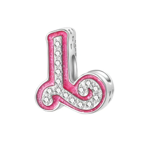 jewlouli pink-letter-az-alphabet-pandora-charm-jewelry fits pandora bracelet