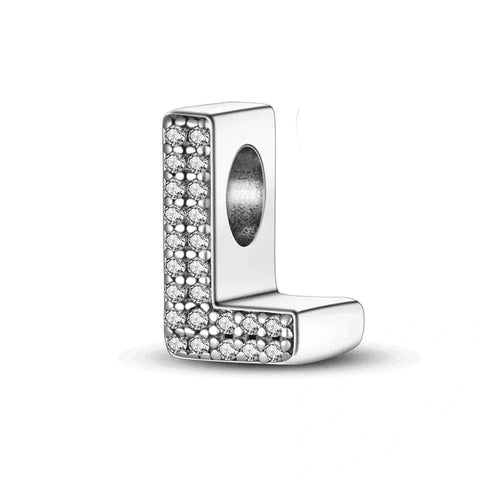 Sparkling Letter A-Z Alphabet Charm - Fits pandora Bracelet