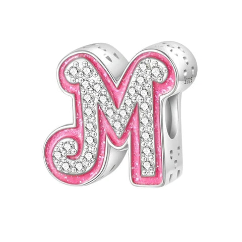Pink Letter A-Z Alphabet Charm - Pink Letter A-Z Alphabet Charm