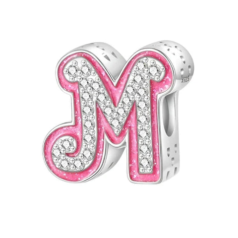 jewlouli pink-letter-az-alphabet-pandora-charm-jewelry fits pandora bracelet