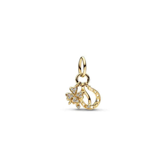 Lucky Clover, Wishbone & Horseshoe Dangle Charm
