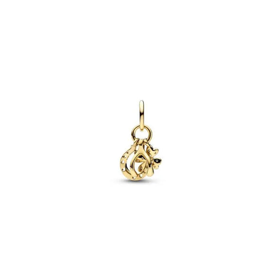 Lucky Clover, Wishbone & Horseshoe Dangle Charm - 14K Lucky Clover Wishbone Horseshoe Dangle Charm - Lucky charm featuring a clover, wishbone, and horseshoe, crafted in 14K gold.