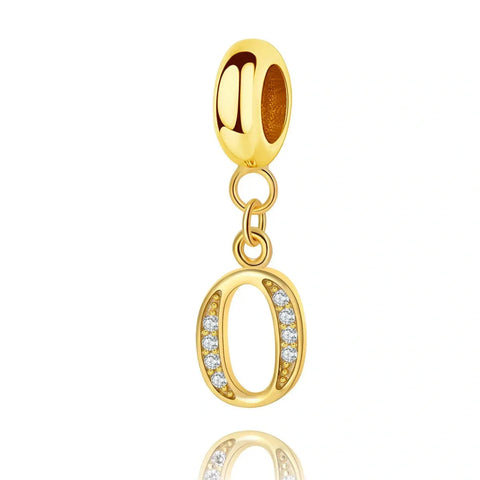 Gold Initial Letter A-Z Alphabet Dangle Charms