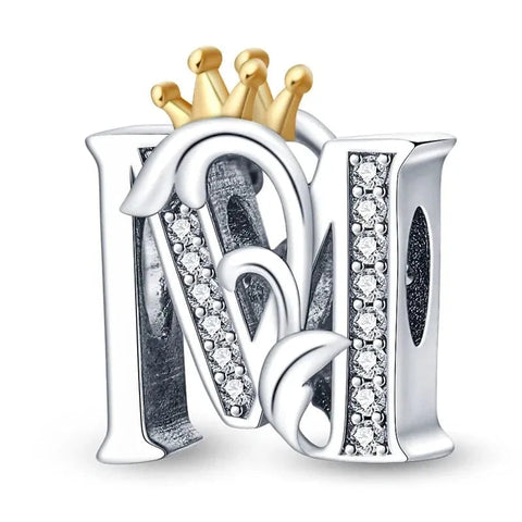 Crowned Royal Letter A-Z Alphabet Charm
