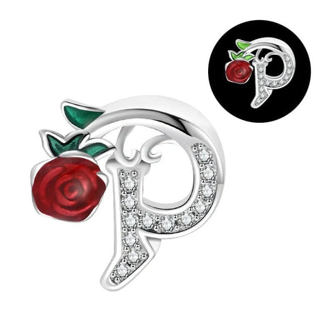 Luminous Rose Letter A-Z Alphabet Charm - Luminous Rose Letter A-Z Alphabet Charm