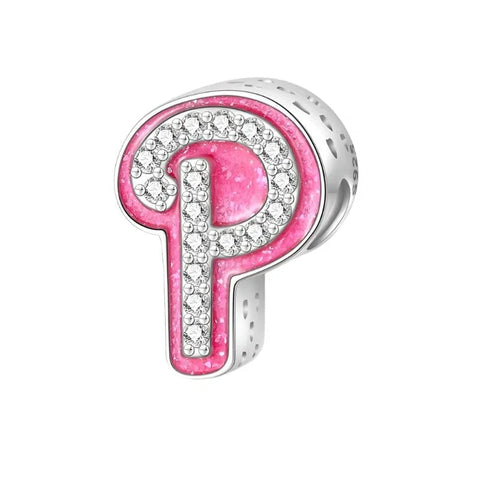jewlouli pink-letter-az-alphabet-pandora-charm-jewelry fits pandora bracelet