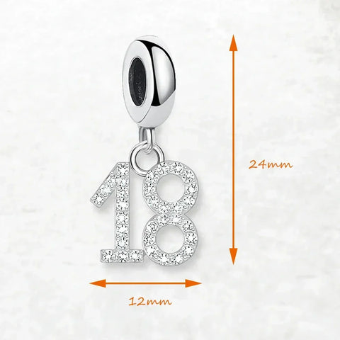 Sparkling silver ''' charm.