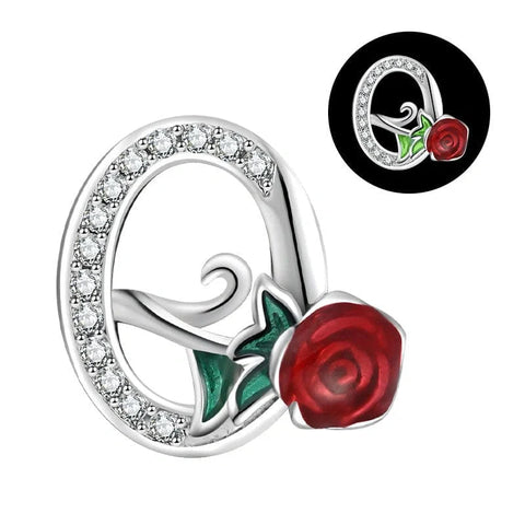 Luminous Rose Letter A-Z Alphabet Charm - Luminous Rose Letter A-Z Alphabet Charm