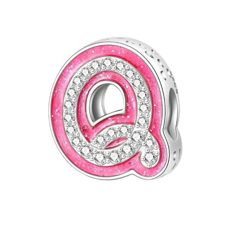 Pink Letter A-Z Alphabet Charm - Pink Letter A-Z Alphabet Charm