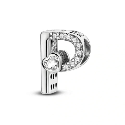 Sparkling Heart Letter A-Z Alphabet Charm - Sparkling Heart Letter A-Z Alphabet Charm