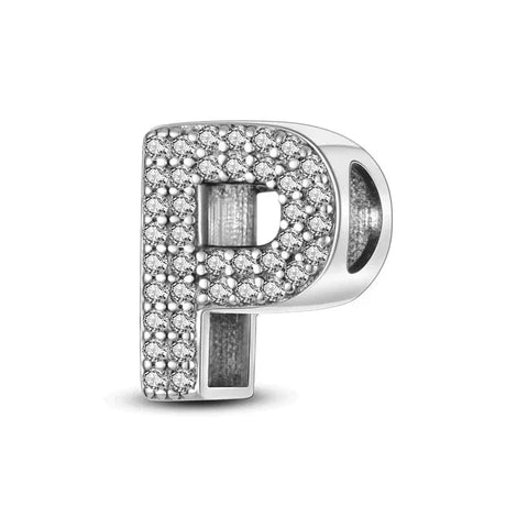 Sparkling Letter A-Z Alphabet Charm - Fits pandora Bracelet