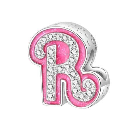 jewlouli pink-letter-az-alphabet-pandora-charm-jewelry fits pandora bracelet