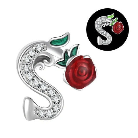 Luminous Rose Letter A-Z Alphabet Charm