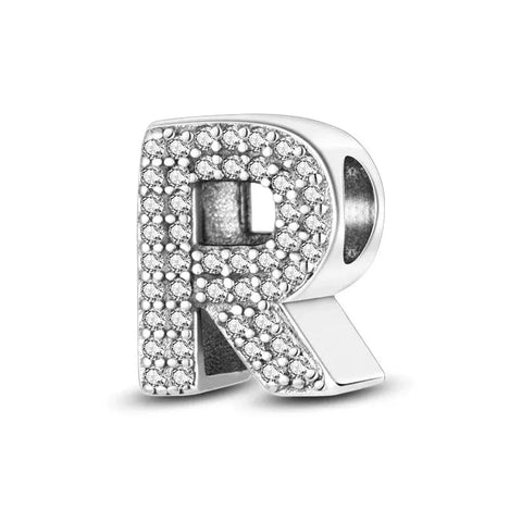 Sparkling Letter A-Z Alphabet Charm - Fits pandora Bracelet