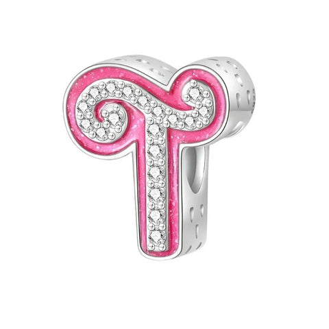 jewlouli pink-letter-az-alphabet-pandora-charm-jewelry fits pandora bracelet