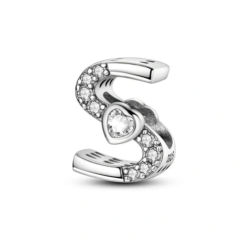 Sparkling Heart Letter A-Z Alphabet Charm - Sparkling Heart Letter A-Z Alphabet Charm