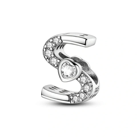 jewlouli sparkling-heart-letter-az-alphabet-pandora-charm-jewelry fits pandora bracelet