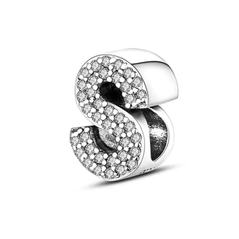 Sparkling Letter A-Z Alphabet Charm - Fits pandora Bracelet