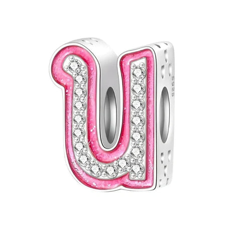 Pink Letter A-Z Alphabet Charm