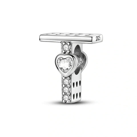 Sparkling Heart Letter A-Z Alphabet Charm - Sparkling Heart Letter A-Z Alphabet Charm