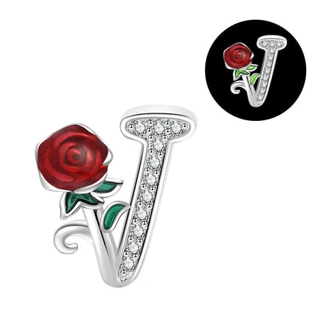 Luminous Rose Letter A-Z Alphabet Charm - Luminous Rose Letter A-Z Alphabet Charm