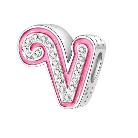 Pink Letter A-Z Alphabet Charm