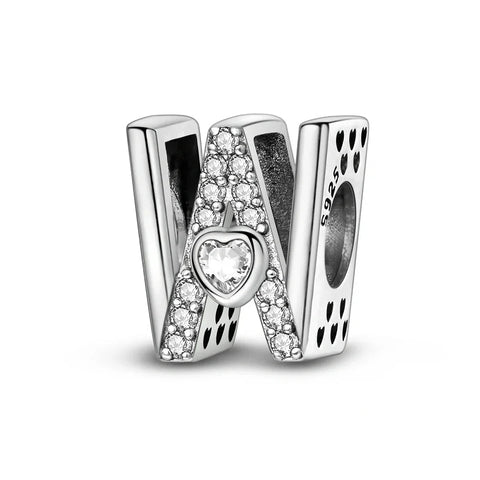 Sparkling Heart Letter A-Z Alphabet Charm - Sparkling Heart Letter A-Z Alphabet Charm