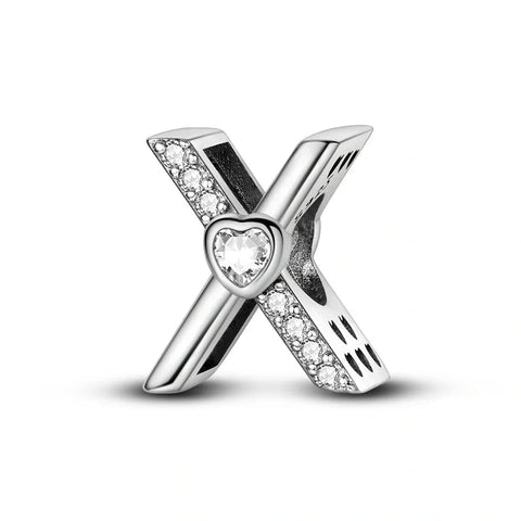 Sparkling Heart Letter A-Z Alphabet Charm - Sparkling Heart Letter A-Z Alphabet Charm
