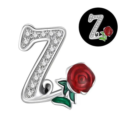Luminous Rose Letter A-Z Alphabet Charm