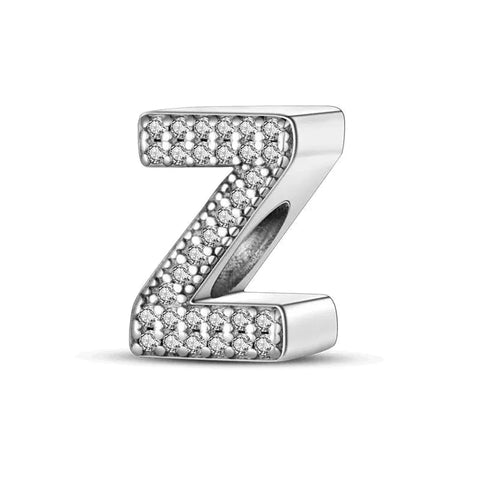 Sparkling Letter A-Z Alphabet Charm - Fits pandora Bracelet
