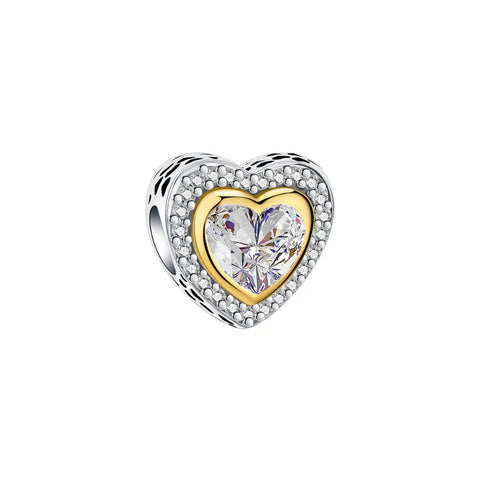  Tone Radiant Heart of Love Charm
