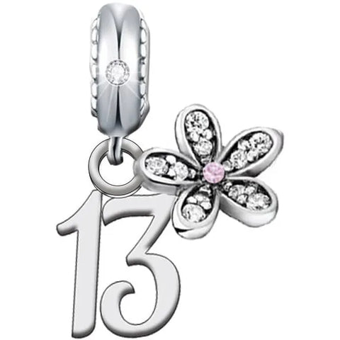 Sterling Silver  Birthday Dangle Charm