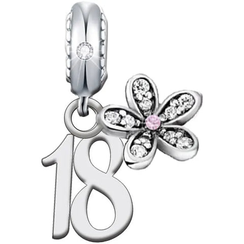 Sterling Silver Birthday Dangle Charm - Sterling Silver Birthday Dangle Charm