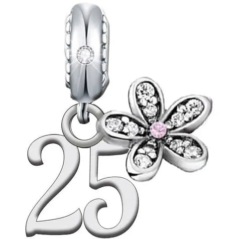 Sterling Silver Birthday Dangle Charm - Sterling Silver Birthday Dangle Charm