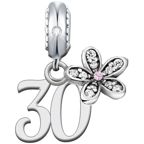 Sterling Silver Birthday Dangle Charm - Sterling Silver Birthday Dangle Charm