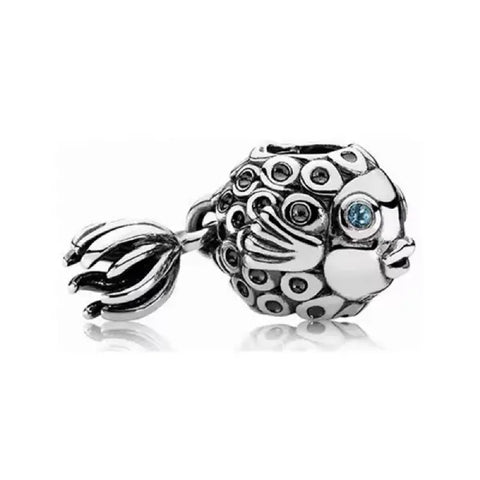 Sterling Silver Angel Fish Bead Charm - Sterling Silver Angel Fish Bead Charm