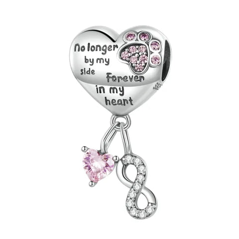 Sterling Silver Forever in my Heart Charm - Sterling Silver Forever in my Heart Charm