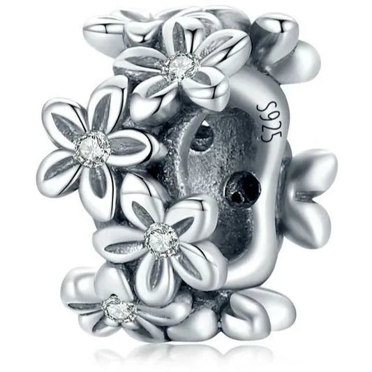 Silver CZ Flower Spacer