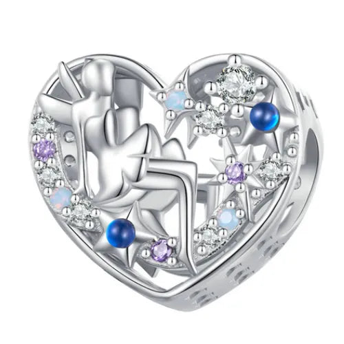  Sterling Silver Fairy Heart Charm