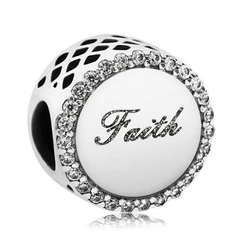 Sterling Silver Faith Bead Charm