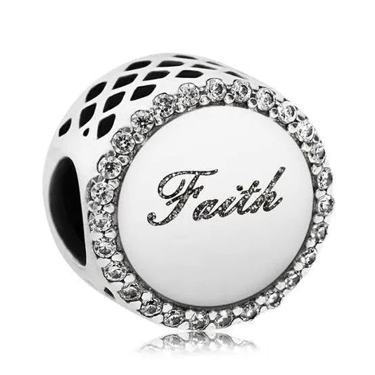 Sterling Silver Faith Bead Charm
