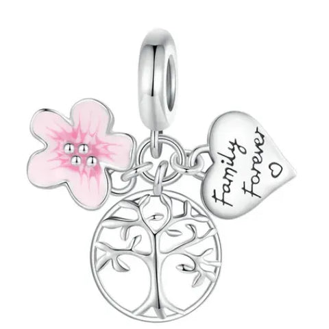 Sterling Silver Family Forever Dangle Charm - Sterling Silver Family Forever Dangle Charm