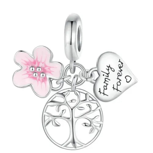  Sterling Silver Family Forever Dangle Charm