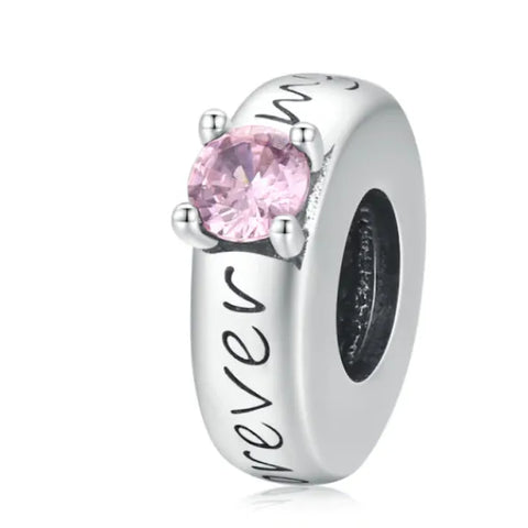 Sterling Silver Forever My Love Bead Charm - Sterling Silver Forever My Love Bead Charm