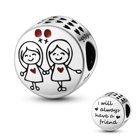 Sterling Silver Friends Forever Charm - Sterling Silver Friends Forever Charm