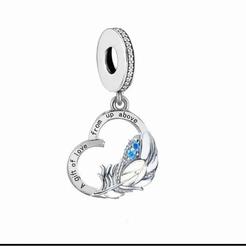 Sterling Silver Gift of Love Dangle Charm - Sterling Silver Gift of Love Dangle Charm