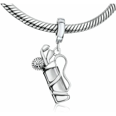 Sterling Silver Golf Bag Dangle Charm